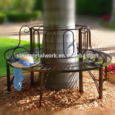 roundabout architectural metal garden tree bench