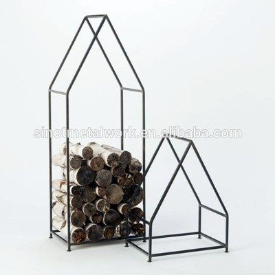 fireplace accessory metal smart log holder rack wrought iron firewood holder