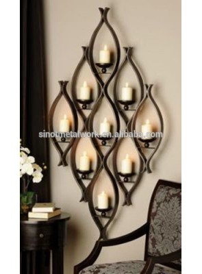 decorative metal wall mounted candle holder custom wrought iron wall hanging candle holder