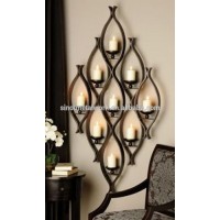 decorative metal wall mounted candle holder custom wrought iron wall hanging candle holder