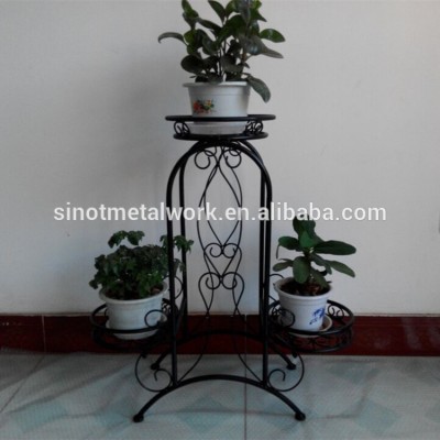 tiered wrought iron outdoor plant pot standplant stand indoor metalblack metal flower stand