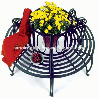 roundabout architectural steel garden tree bench iron tree bench custom steel scroll tree bench