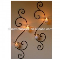 wrought iron tealight holder metal wall mounted candle holder