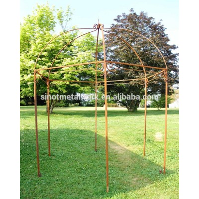 Elegent wrought iron garden arch gazebo metal pergola 2.5m