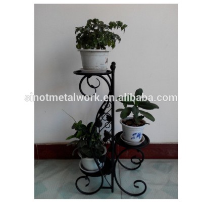 3 tier metal flower pot stand black wrought ion plant stands indoor and outdoor