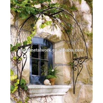 patio wrought iron window rose arch